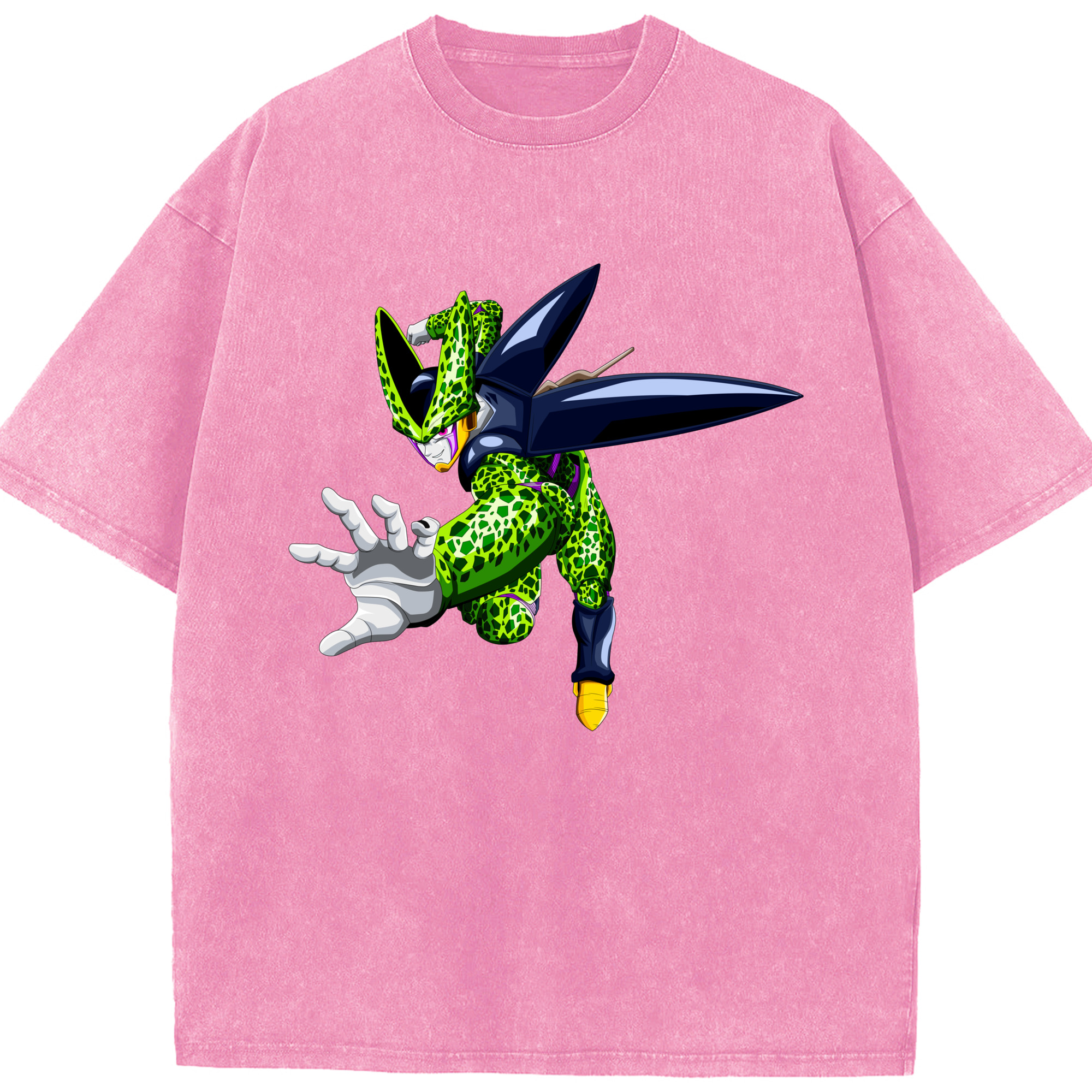 （画像用） ドラゴンボール セル DRAGON BALL Cell 綿100% ヴィンテージ風 半袖Tシャツ（フロントプリント）